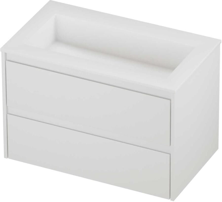 Proline Aristo Badmeubelset Polystone Elegant 80x46x54 cm Mat White Mat Wit