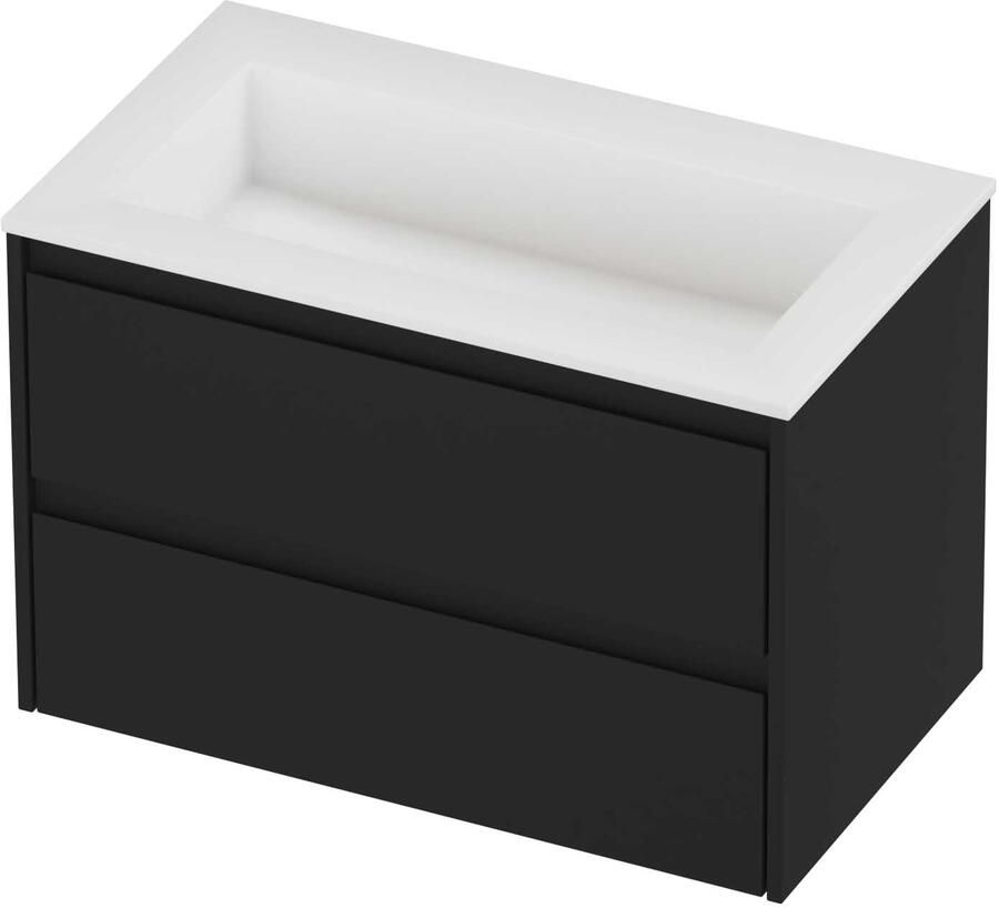 Proline Aristo Badmeubelset Polystone Elegant 80x46x54 cm Mat White Mat Zwart