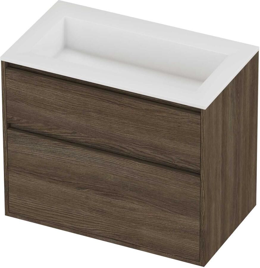 Proline Aristo Badmeubelset Polystone Elegant 80x46x67 cm Glans Wit Vital Oak