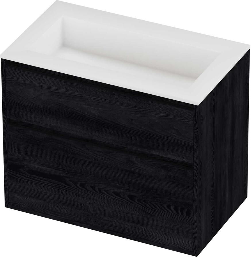 Proline Aristo Badmeubelset Polystone Elegant 80x46x67 cm Mat White Black Oak