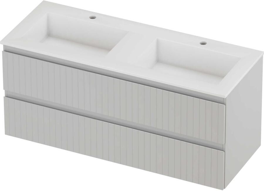 Proline Aristo Badmeubelset Polystone Elegant Gefreesd 120x46x54 cm Glans Wit Glans Wit