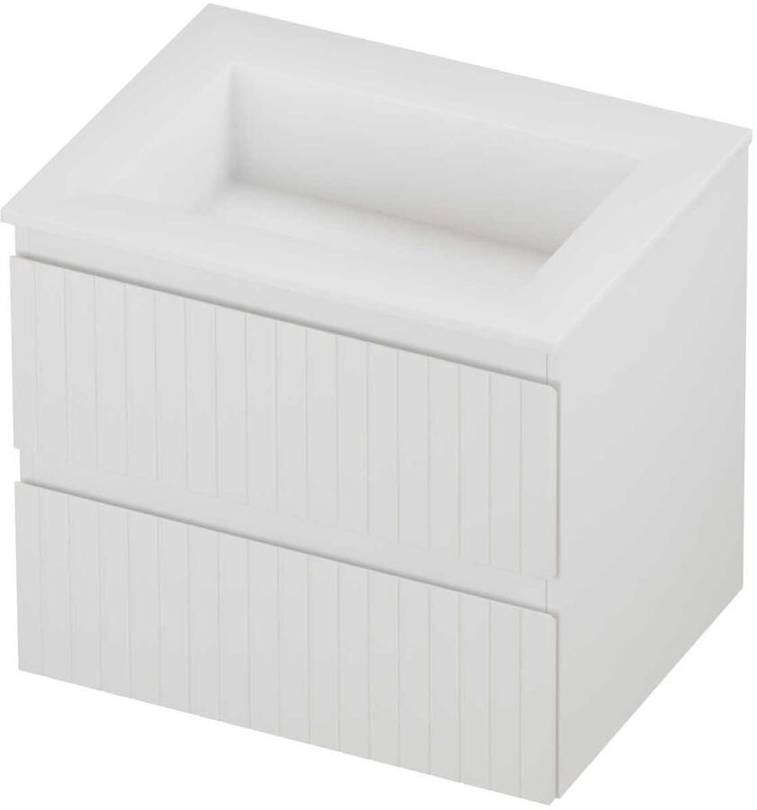 Proline Aristo Badmeubelset Polystone Elegant Gefreesd 60x46x54 cm Mat White Mat Wit