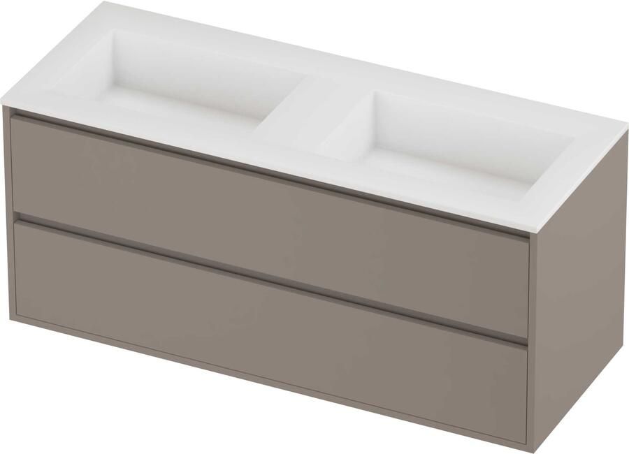 Proline Aristo Badmeubelset Polystone Elegant Greeploos 120x46x54 cm Mat White Clay Beige