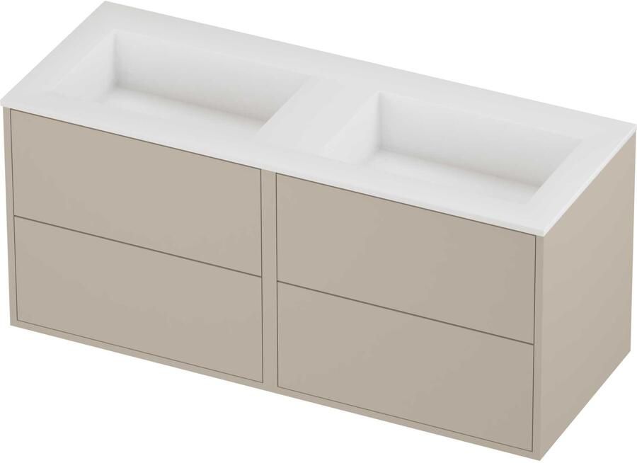 Proline Aristo Badmeubelset Polystone Elegant Zonder Gat 120x46x54 cm Mat White Soft Linen