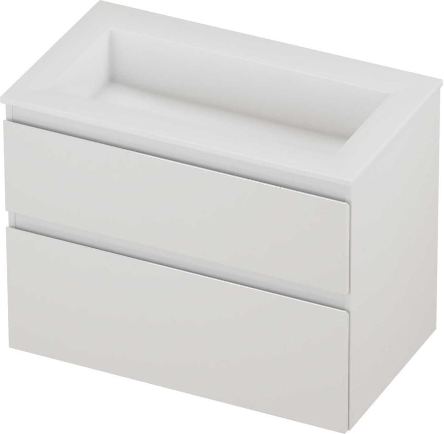 Proline Aristo Badmeubelset Polystone Elegant Zonder Kraangat 80x46x62 cm Glans Wit Glans Wit