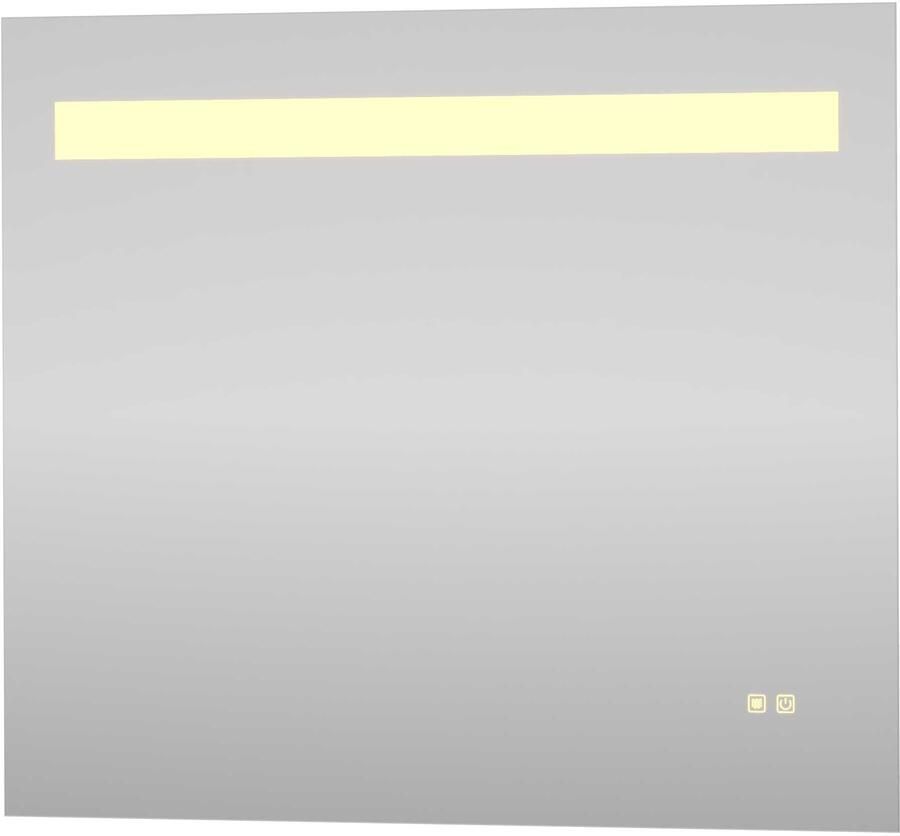 Proline Avento Spiegel Rechthoek Op Alu Frame Geïnt LED Dimbaar 80x3x70 cm Spiegel