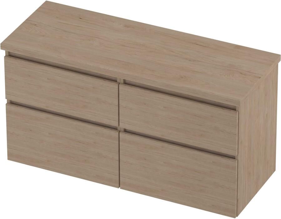Proline Deck Badmeubelset Asymmetrisch 4 Laden 120x46x55 cm Ideal Oak
