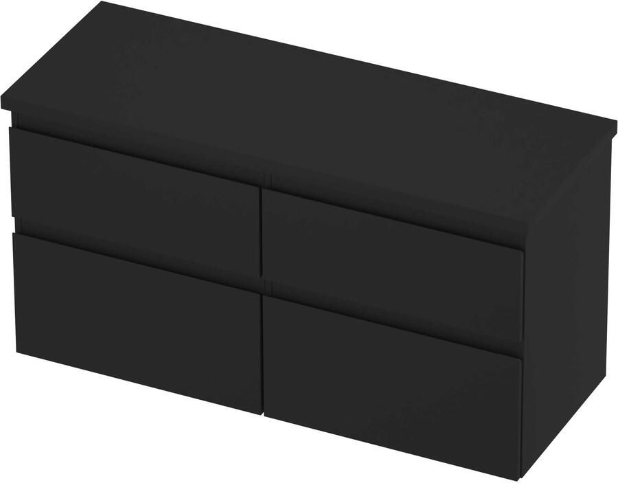 Proline Deck Badmeubelset Asymmetrisch 4 Laden 120x46x55 cm Mat Zwart