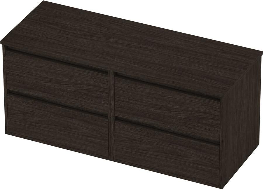 Proline Deck Badmeubelset Greeploos Symmetrisch Kader 120x46x54 cm Mokka Oak