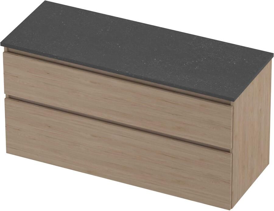 Proline Deck Badmeubelset Hardsteen Asymmetrisch 120x46x55 cm Blue Stone Ideal Oak