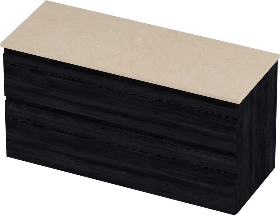 Proline Deck Badmeubelset Hardsteen Asymmetrisch 120x46x55 cm Sand Stone Black Oak