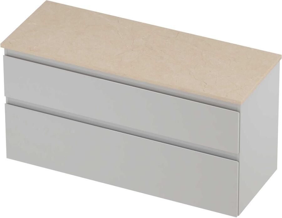 Proline Deck Badmeubelset Hardsteen Asymmetrisch 120x46x55 cm Sand Stone Glans Wit