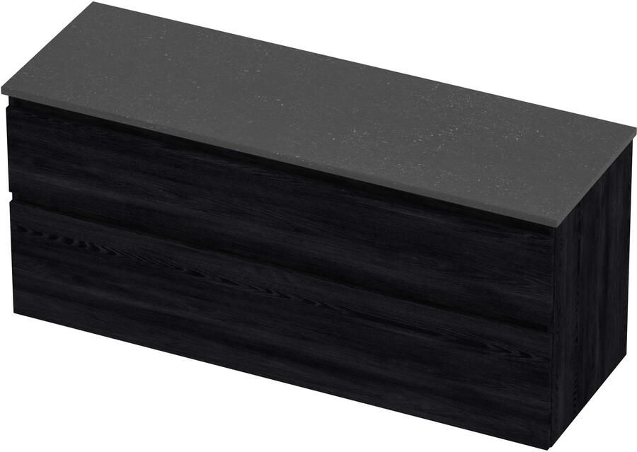 Proline Deck Badmeubelset Hardsteen Asymmetrisch 140x46x55 cm Blue Stone Black Oak
