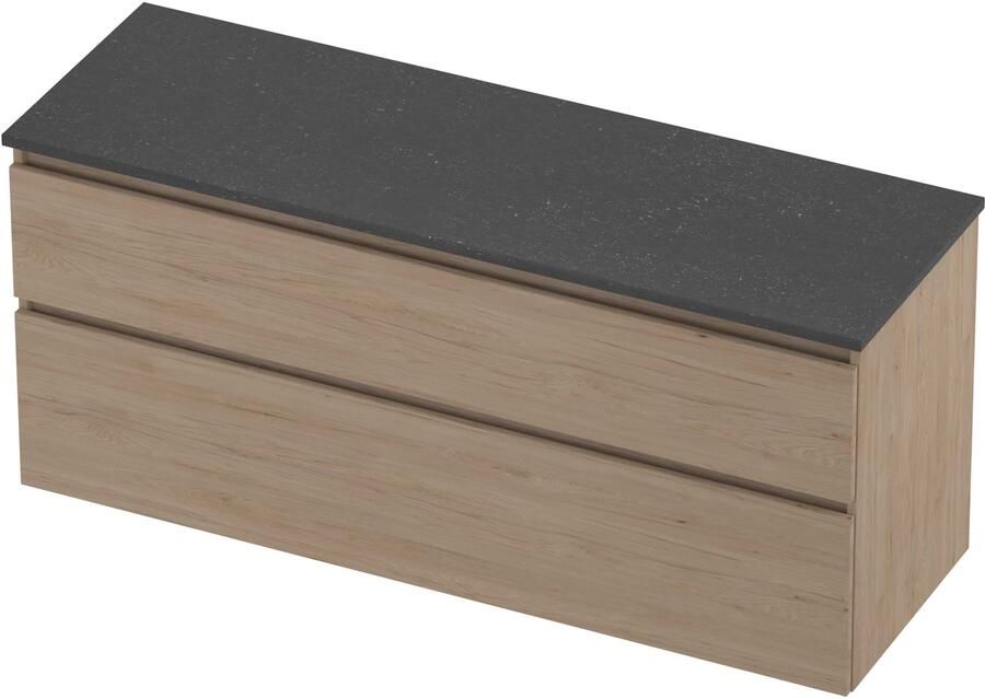 Proline Deck Badmeubelset Hardsteen Asymmetrisch 140x46x55 cm Blue Stone Ideal Oak