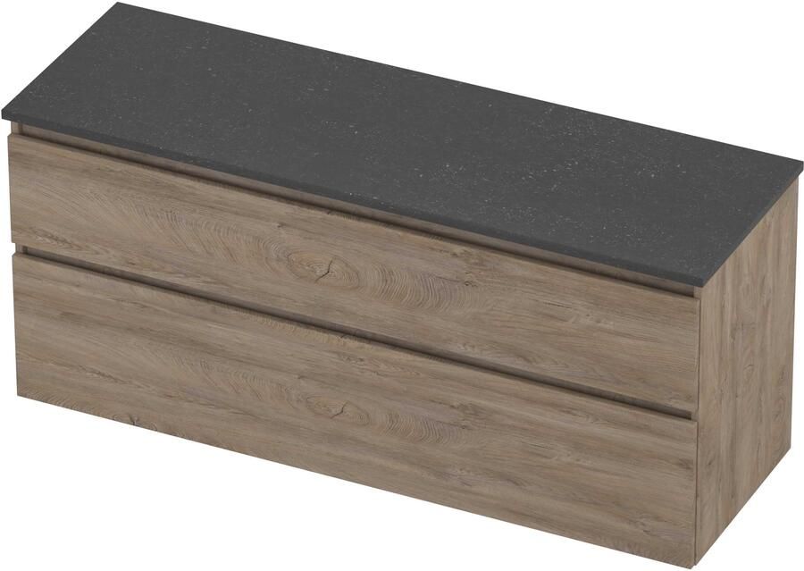 Proline Deck Badmeubelset Hardsteen Asymmetrisch 140x46x55 cm Blue Stone Raw Oak