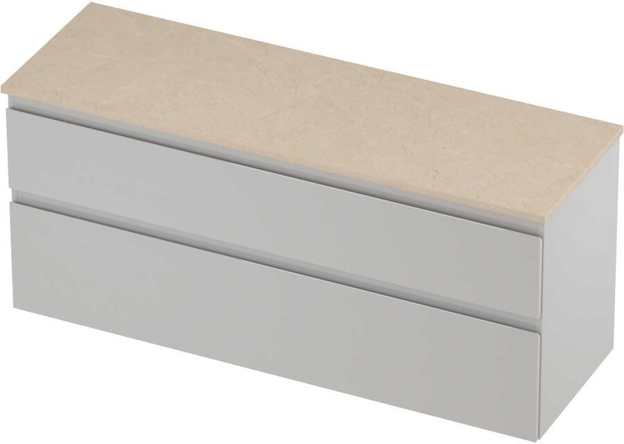 Proline Deck Badmeubelset Hardsteen Asymmetrisch 140x46x55 cm Sand Stone Glans Wit