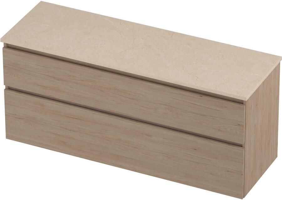 Proline Deck Badmeubelset Hardsteen Asymmetrisch 140x46x55 cm Sand Stone Ideal Oak