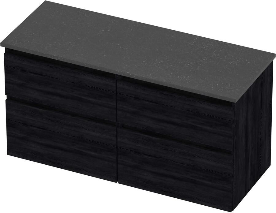 Proline Deck Badmeubelset Hardsteen Asymmetrisch 4 Laden 120x46x55 cm Blue Stone Black Oak