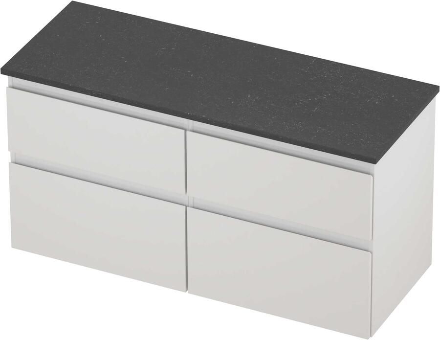 Proline Deck Badmeubelset Hardsteen Asymmetrisch 4 Laden 120x46x55 cm Blue Stone Glans Wit