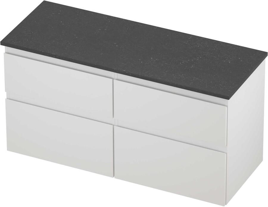 Proline Deck Badmeubelset Hardsteen Asymmetrisch 4 Laden 120x46x55 cm Blue Stone Mat Wit