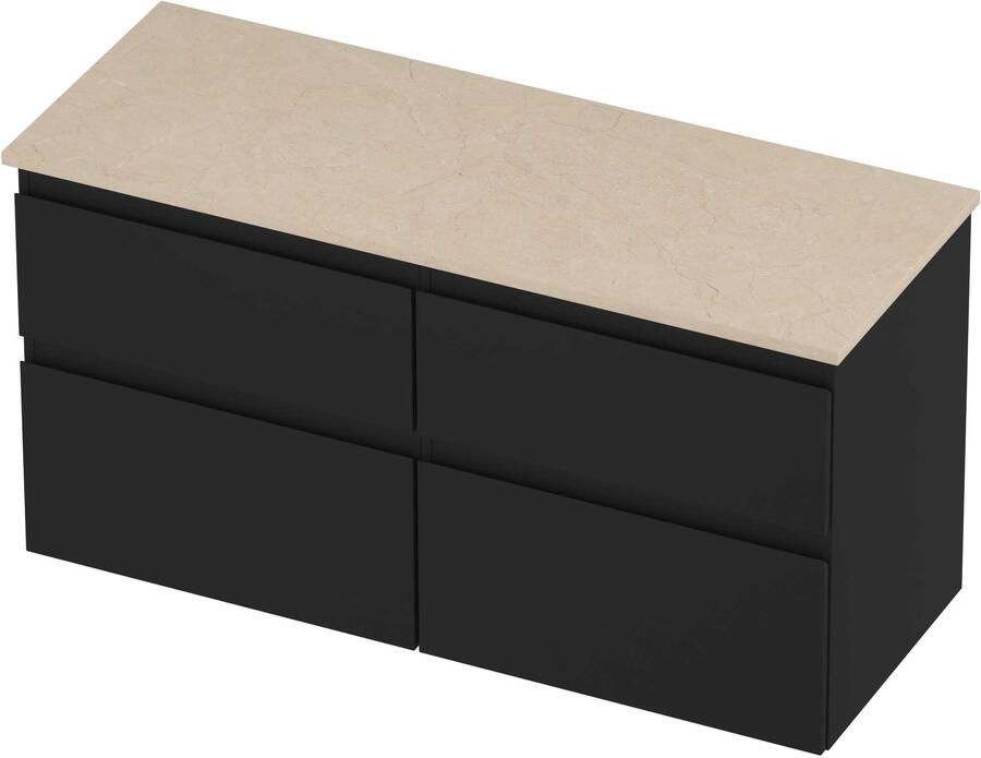 Proline Deck Badmeubelset Hardsteen Asymmetrisch 4 Laden 120x46x55 cm Sand Stone Mat Zwart