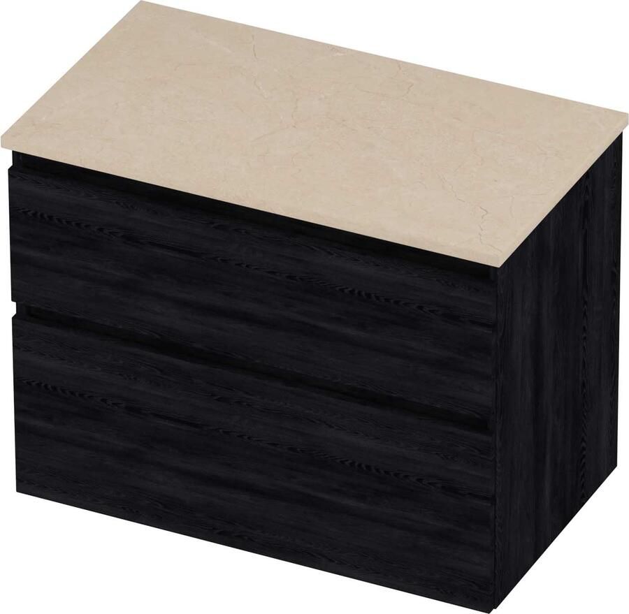 Proline Deck Badmeubelset Hardsteen Asymmetrisch 80x46x55 cm Sand Stone Black Oak