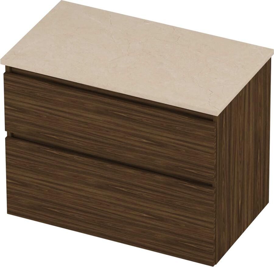 Proline Deck Badmeubelset Hardsteen Asymmetrisch 80x46x55 cm Sand Stone Cabana Oak