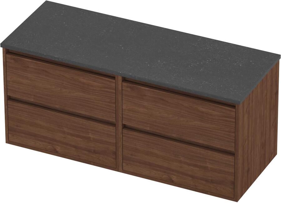 Proline Deck Badmeubelset Hardsteen Greeploos 120x46x54 cm Blue Stone Indian Walnut
