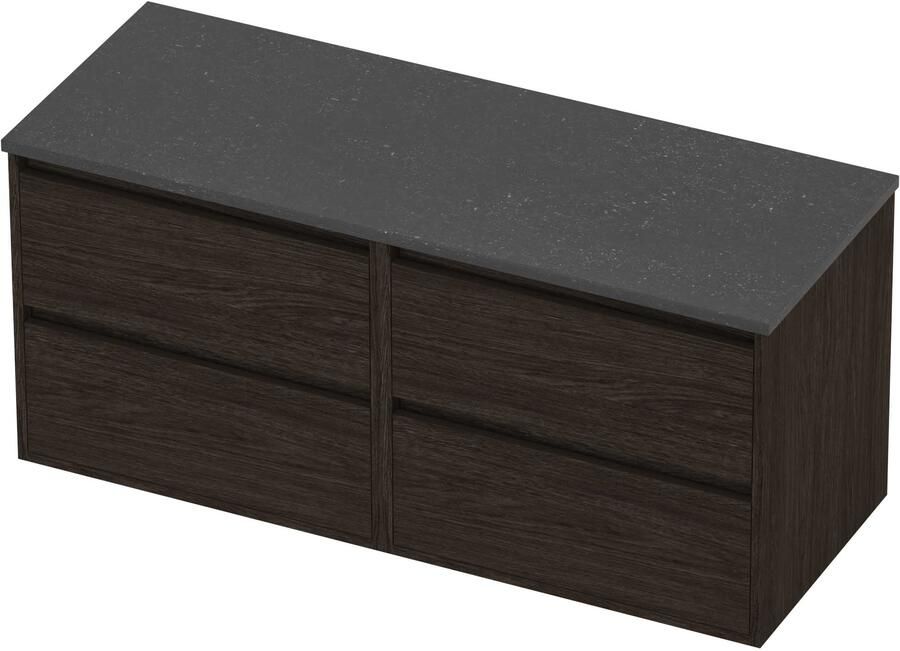 Proline Deck Badmeubelset Hardsteen Greeploos 120x46x54 cm Blue Stone Mokka Oak