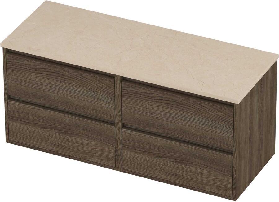 Proline Deck Badmeubelset Hardsteen Greeploos 120x46x54 cm Sand Stone Vital Oak