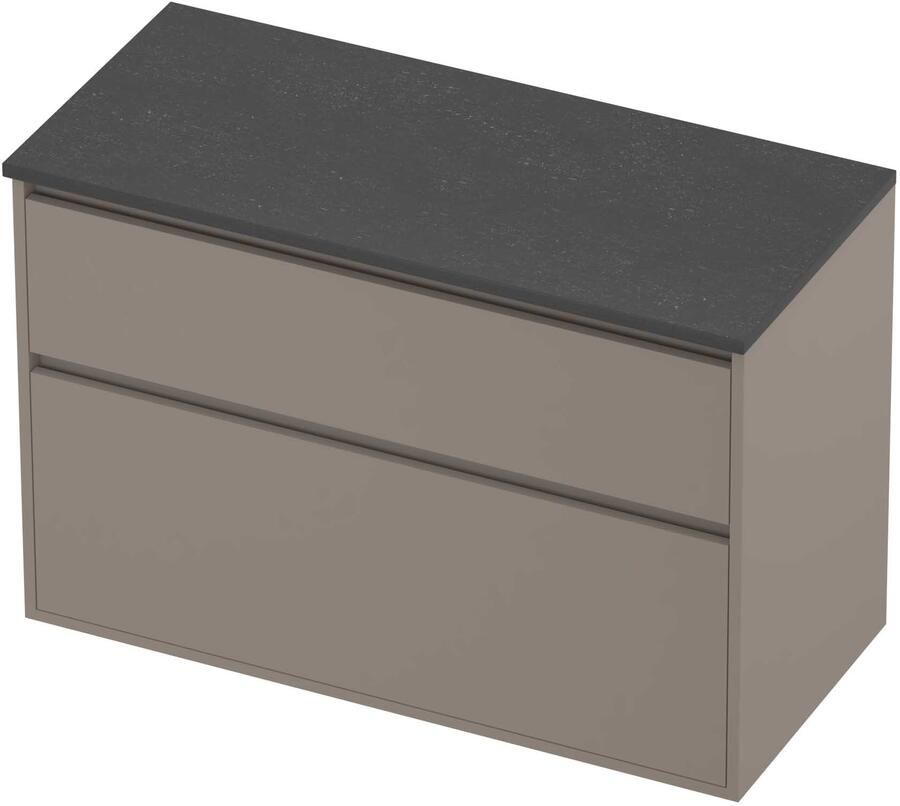 Proline Deck Badmeubelset Hardsteen Greeploos Asymmetrisch 100x46x67 cm Blue Stone Clay Beige