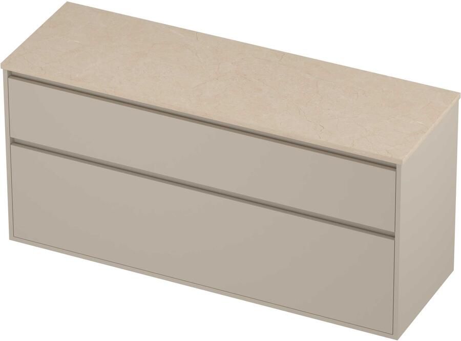 Proline Deck Badmeubelset Hardsteen Greeploos Asymmetrisch 140x46x67 cm Sand Stone Soft Linen