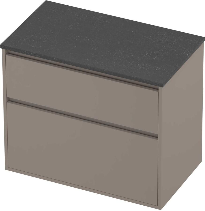 Proline Deck Badmeubelset Hardsteen Greeploos Asymmetrisch Kader 80x46x67 cm Blue Stone Clay Beige