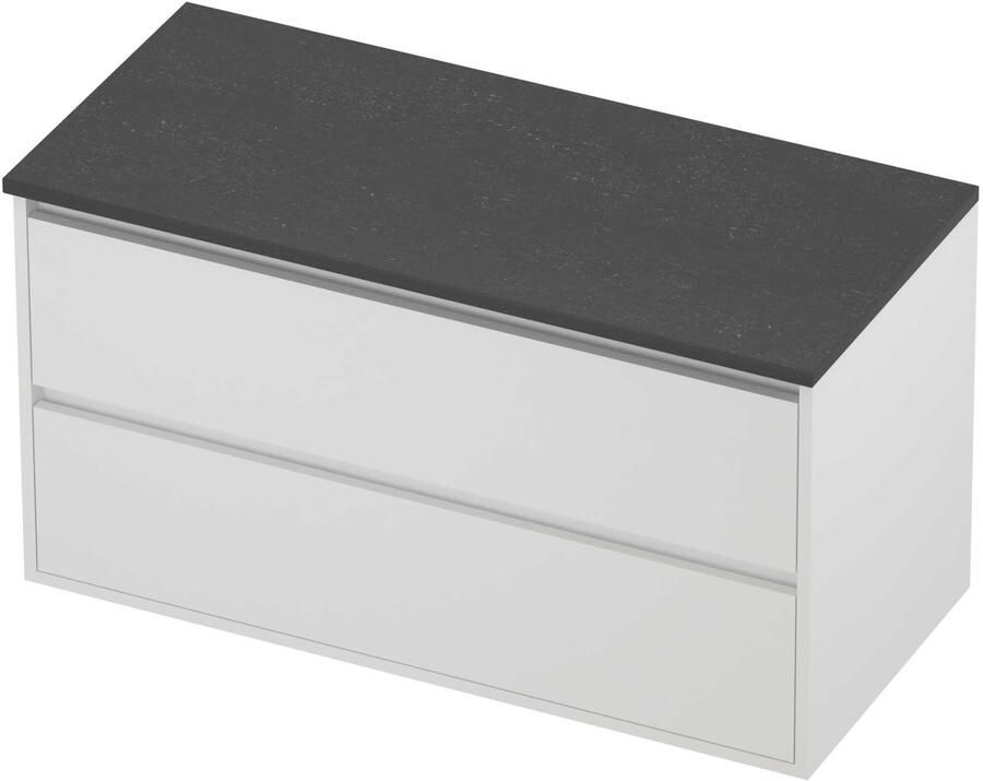 Proline Deck Badmeubelset Hardsteen Greeploos Symmetrisch Kader 100x46x54 cm Blue Stone Mat White