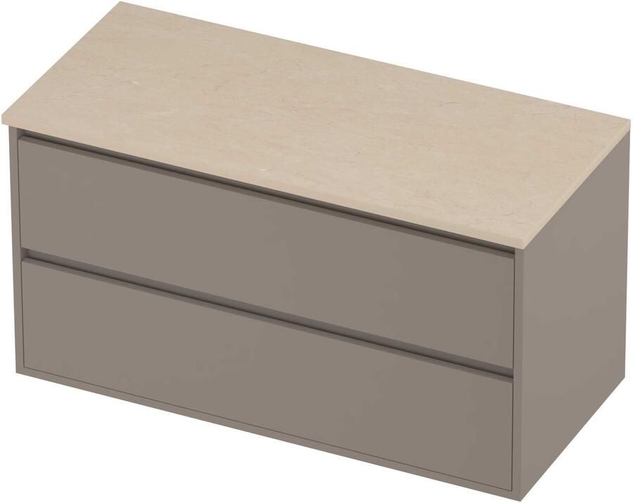 Proline Deck Badmeubelset Hardsteen Greeploos Symmetrisch Kader 100x46x54 cm Sand Stone Clay Beige