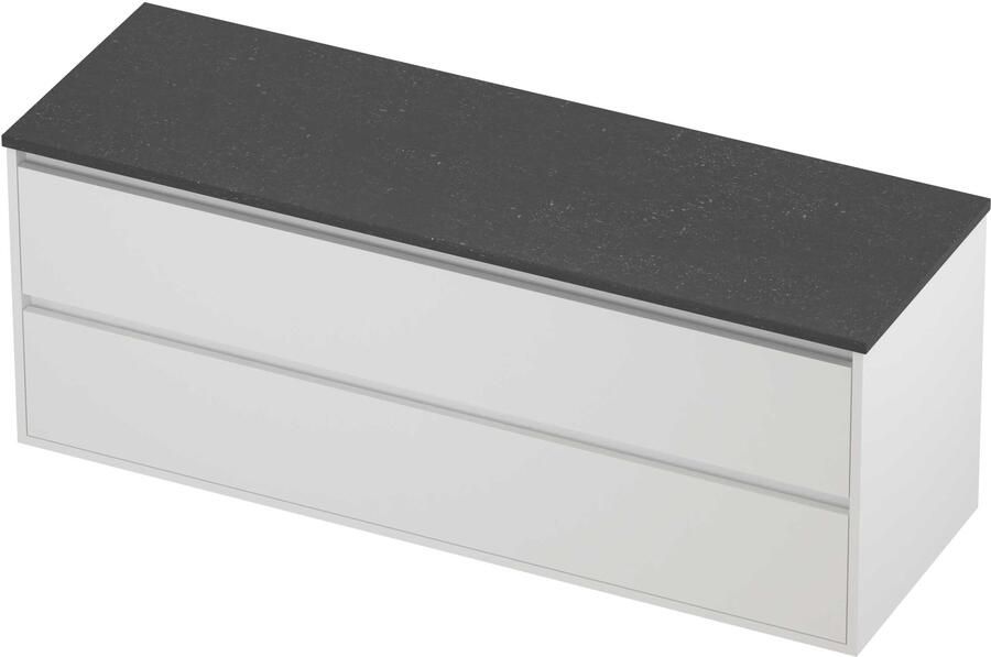 Proline Deck Badmeubelset Hardsteen Greeploos Symmetrisch Kader 140x46x54 cm Blue Stone Mat White