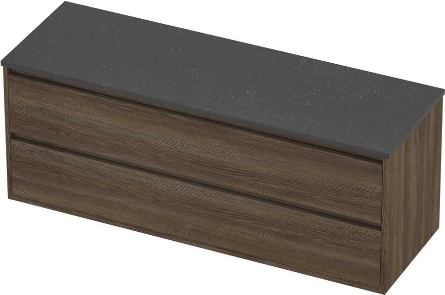 Proline Deck Badmeubelset Hardsteen Greeploos Symmetrisch Kader 140x46x54 cm Blue Stone Vital Oak