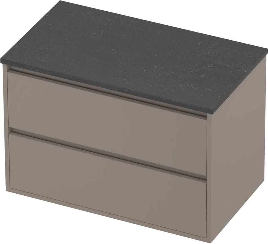 Proline Deck Badmeubelset Hardsteen Greeploos Symmetrisch Kader 80x46x54 cm Blue Stone Clay Beige