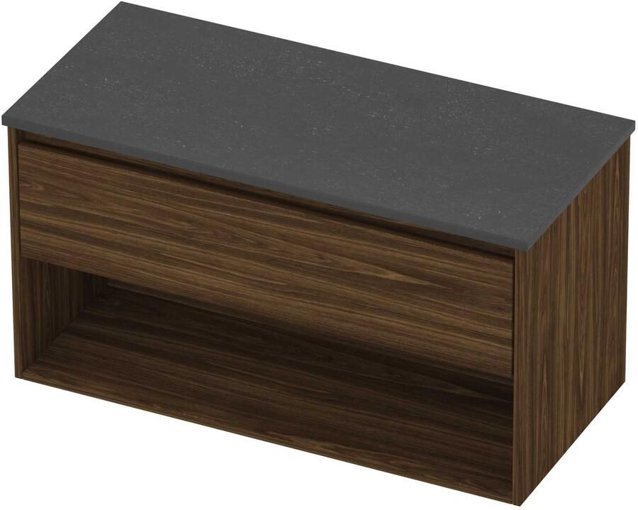 Proline Deck Badmeubelset Hardsteen Met Schap 100x46x55 cm Blue Stone Cabana Oak