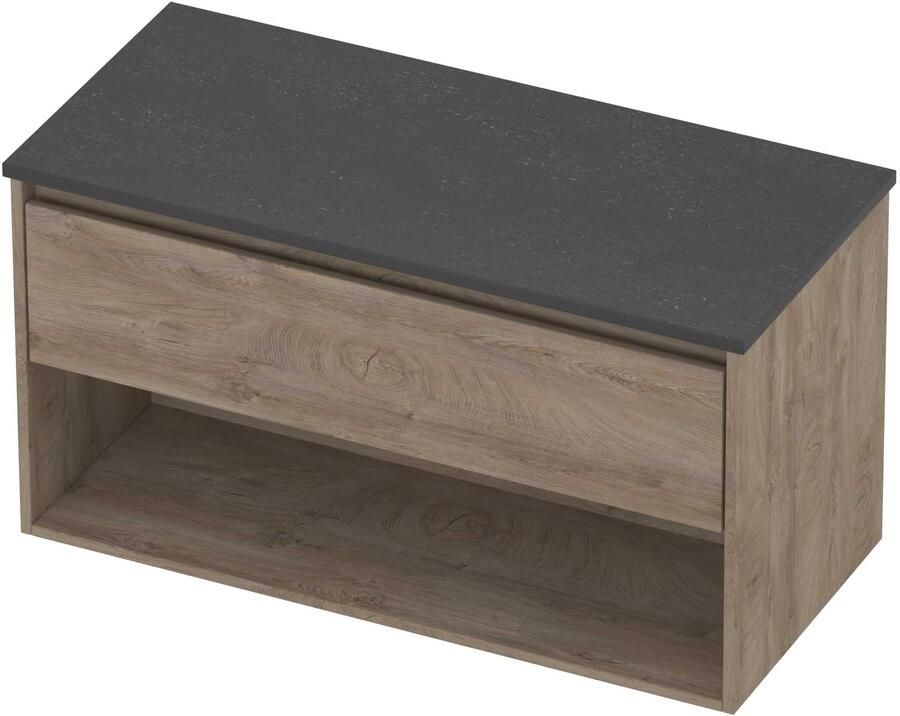 Proline Deck Badmeubelset Hardsteen Met Schap 100x46x55 cm Blue Stone Raw Oak