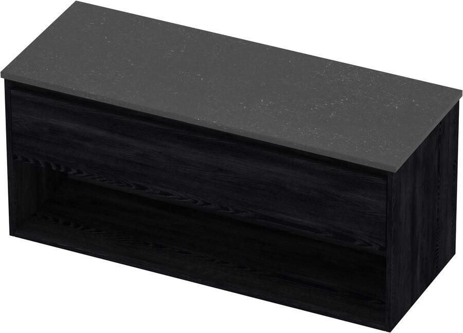 Proline Deck Badmeubelset Hardsteen Met Schap 120x46x55 cm Blue Stone Black Oak