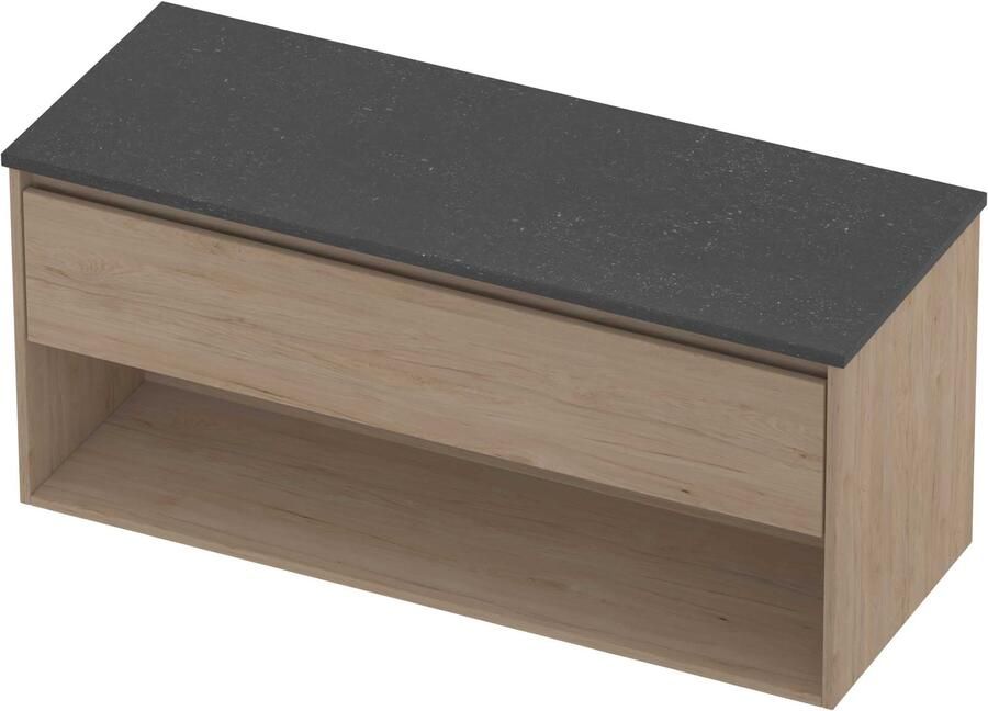 Proline Deck Badmeubelset Hardsteen Met Schap 120x46x55 cm Blue Stone Ideal Oak