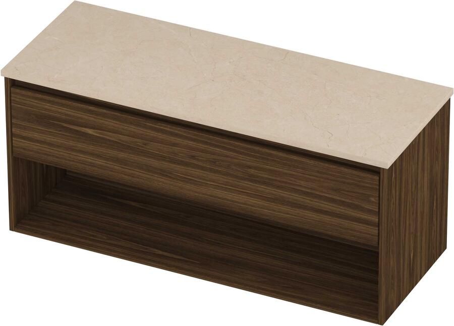 Proline Deck Badmeubelset Hardsteen Met Schap 120x46x55 cm Sand Stone Cabana Oak