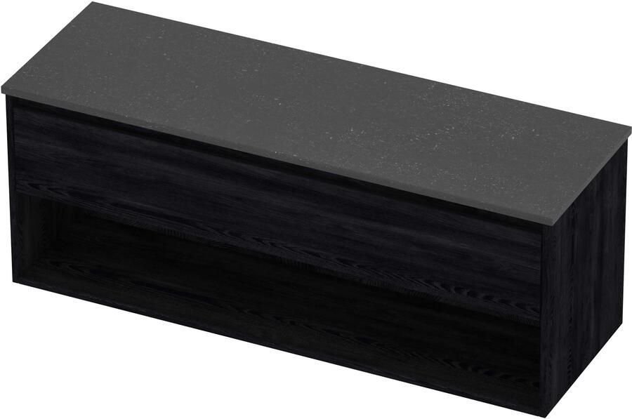 Proline Deck Badmeubelset Hardsteen Met Schap 140x46x55 cm Blue Stone Black Oak