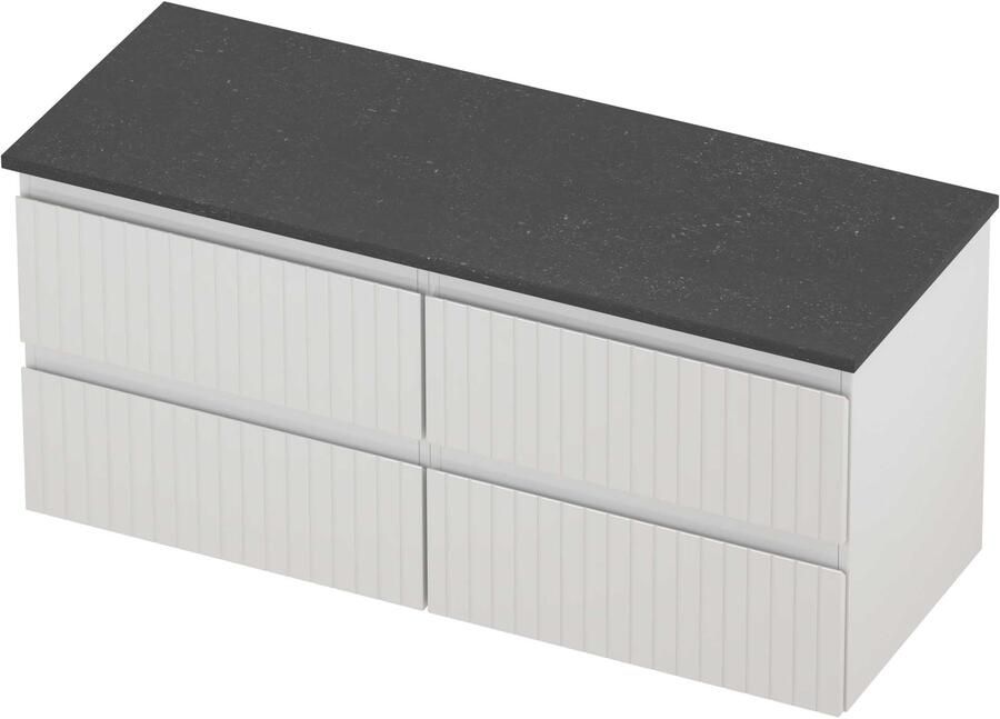 Proline Deck Badmeubelset Hardsteen Symmetrisch 4 Laden 120x46x55 cm Blue Stone Glans Wit