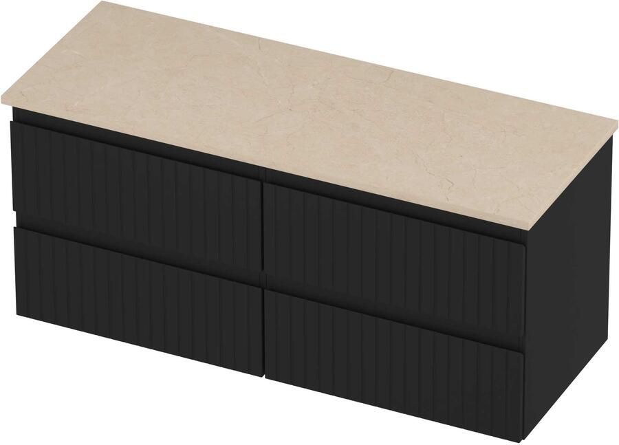 Proline Deck Badmeubelset Hardsteen Symmetrisch 4 Laden 120x46x55 cm Sand Stone Mat Zwart