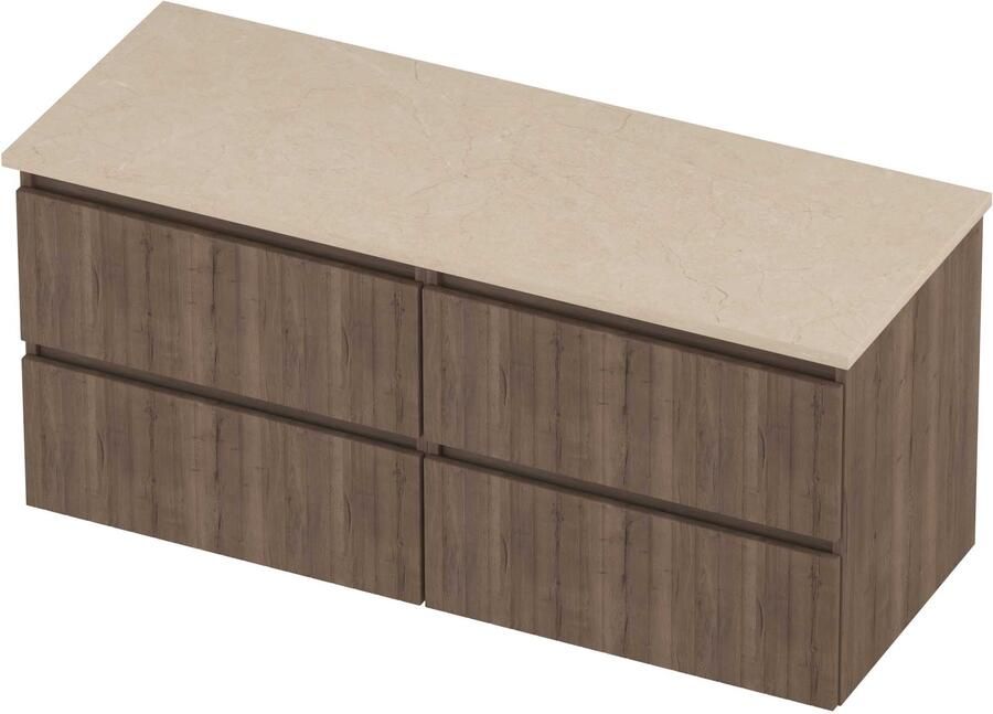 Proline Deck Badmeubelset Hardsteen Symmetrisch 4 Laden 120x46x55 cm Sand Stone Terra Oak