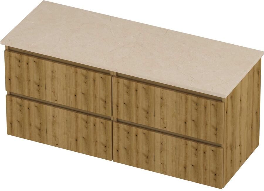 Proline Deck Badmeubelset Hardsteen Symmetrisch 4 Laden 120x46x55 cm Sand Stone Urban Oak
