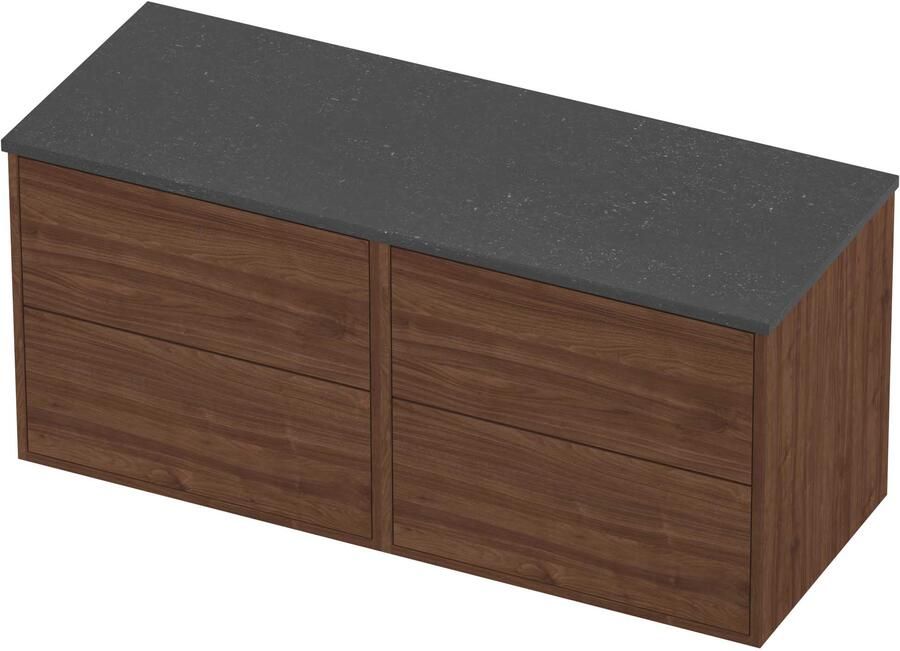 Proline Deck Badmeubelset Hardsteen Voor Grepen 120x46x54 cm Blue Stone Indian Walnut
