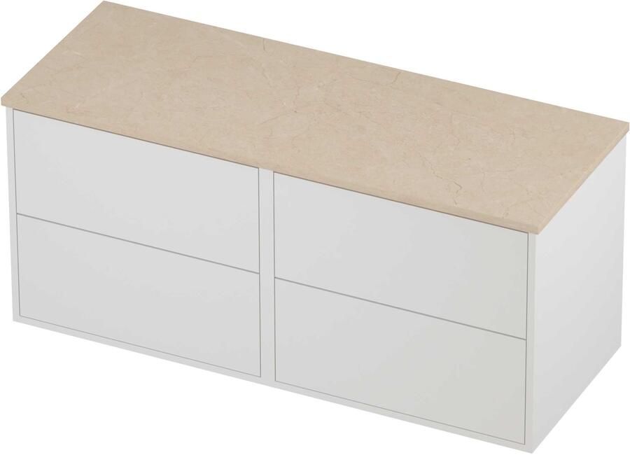 Proline Deck Badmeubelset Hardsteen Voor Grepen 120x46x54 cm Sand Stone Mat White
